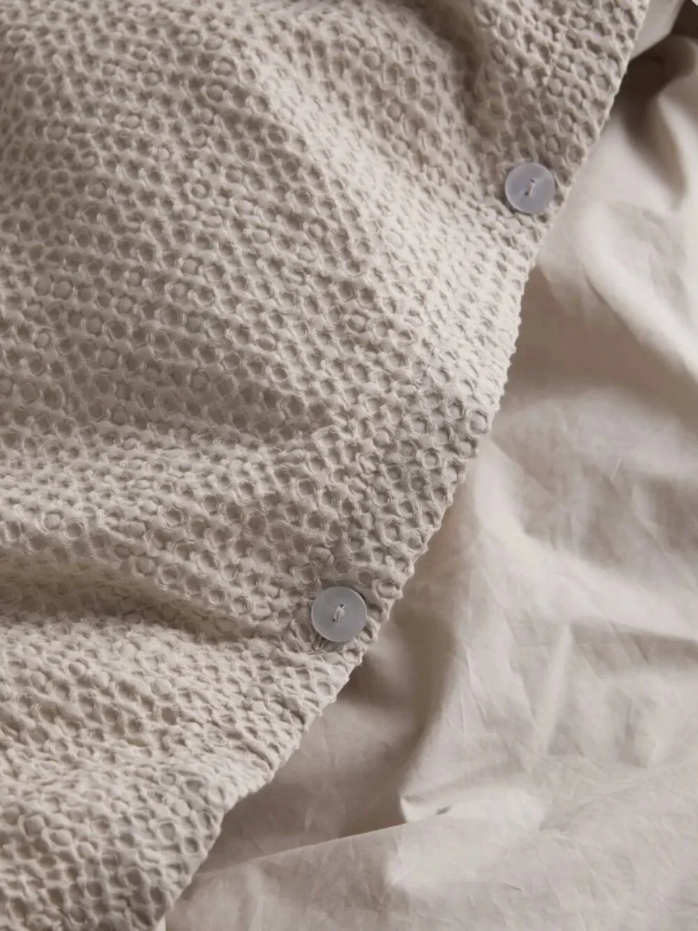 Quince Organic Luxe Honeycomb Duvet Cover Set with Shams King Sand